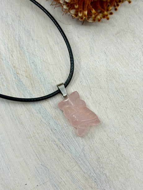 Rose Quartz Owl Pendant – Stone of Love, Wisdom & Emotional Healing