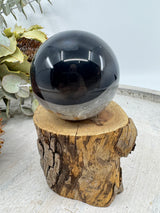 Banded Black Agate Sphere 149g (4.5cm) – Stone of Grounding, Balance & Protection
