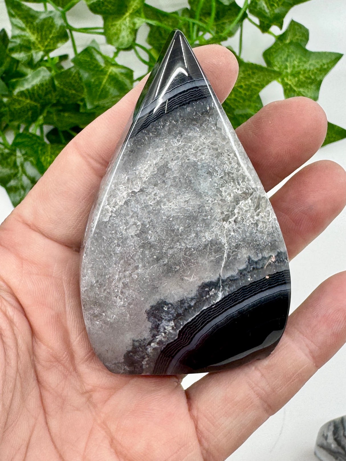 Banded Black Agate Flame