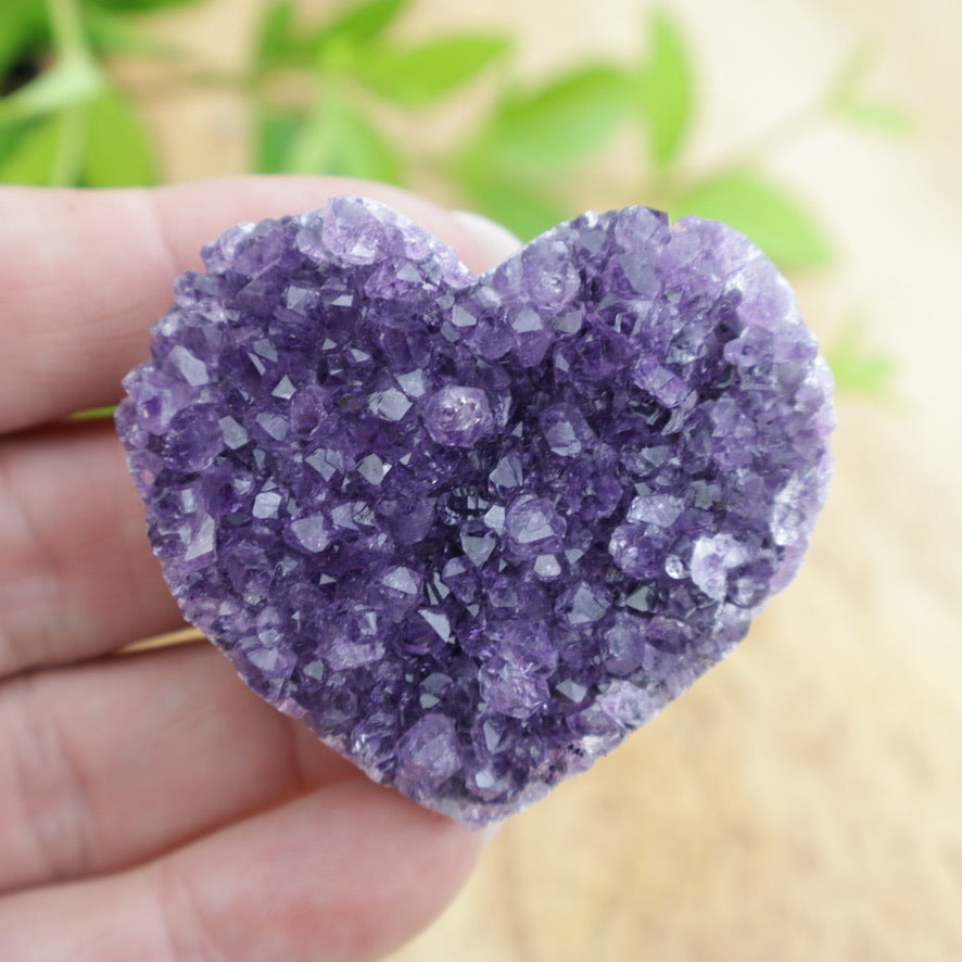 Amethyst Cluster Heart Crystal 5cm 45g – Natural Druzy Healing Stone