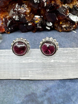 Garnet Silver Stud Earrings - "I am passionate and enthusiastic in all areas of my life."