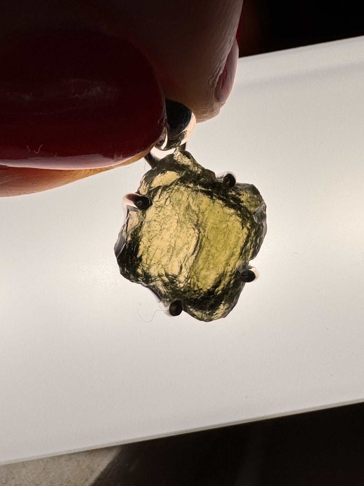 Moldavite Silver Pendant #12 2.22g- Transformation & Protection