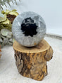 Banded Black Agate sphere 149 g 4.5 cm – natural black and white crystal for grounding, balance and protection – Inspired By 3 Crystals Australia. 