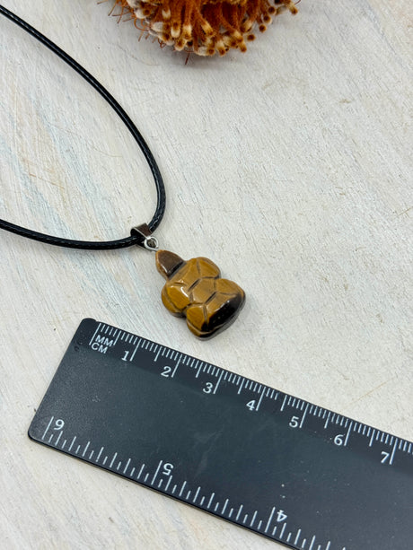Tiger Eye Turtle Pendant – Stone of Protection, Strength & Courage