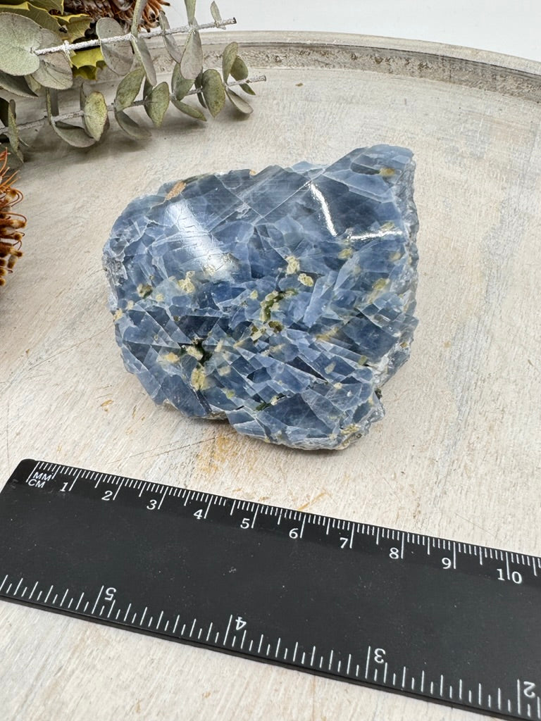 Blue Calcite Natural Chunk with Polished Face #2 – Stone of Calm, Clarity & Emotional Healing