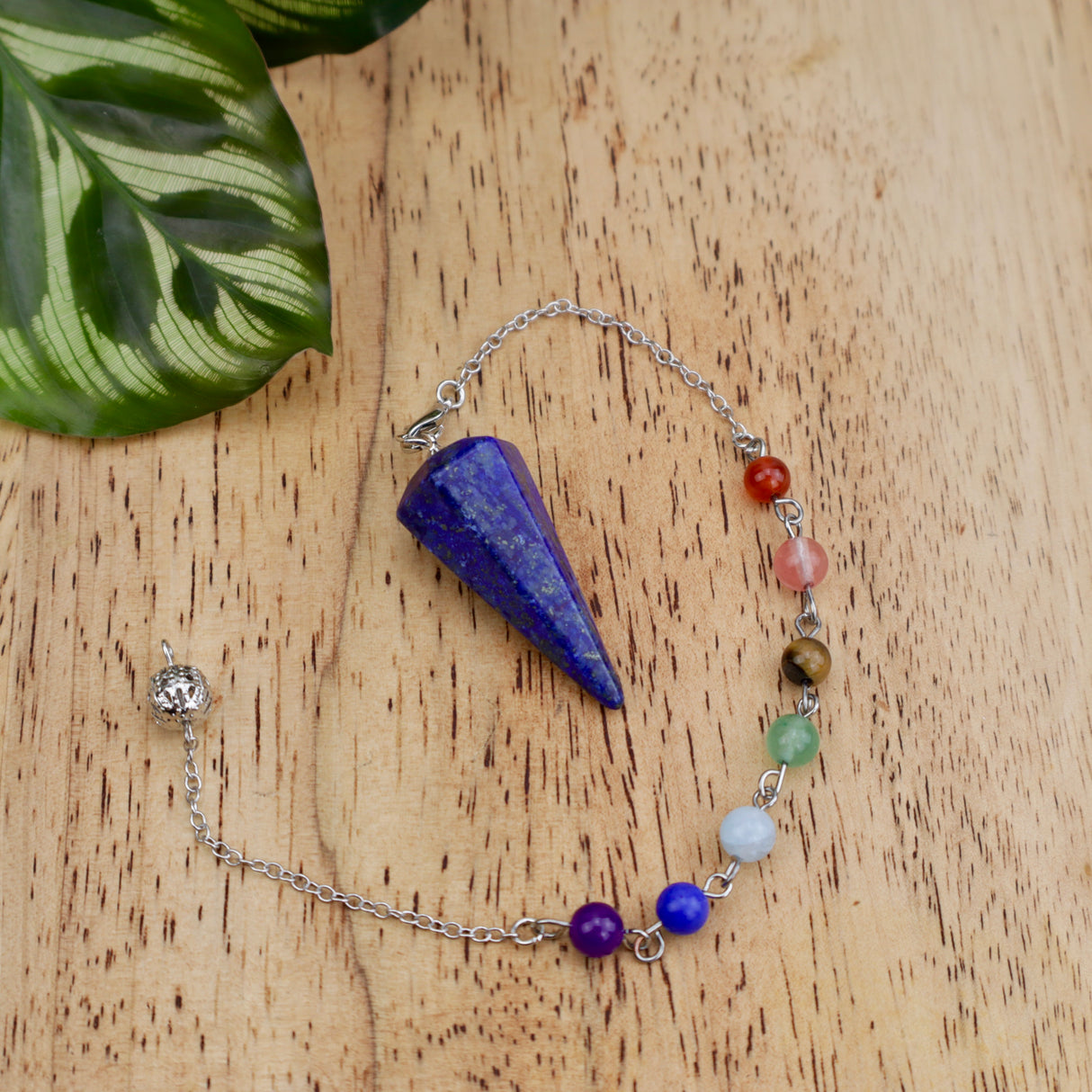 Lapis Lazuli Pendulum with Chakra Chain – Truth & Intuitive Insight