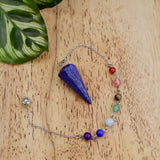 Lapis Lazuli Pendulum with Chakra Chain – Truth & Intuitive Insight