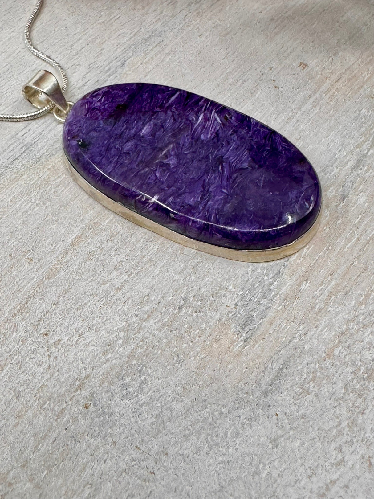 Extra Large Charoite Pendant | Rare Crystal of Transformation & Healing