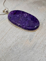 Extra Large Charoite Pendant | Rare Crystal of Transformation & Healing