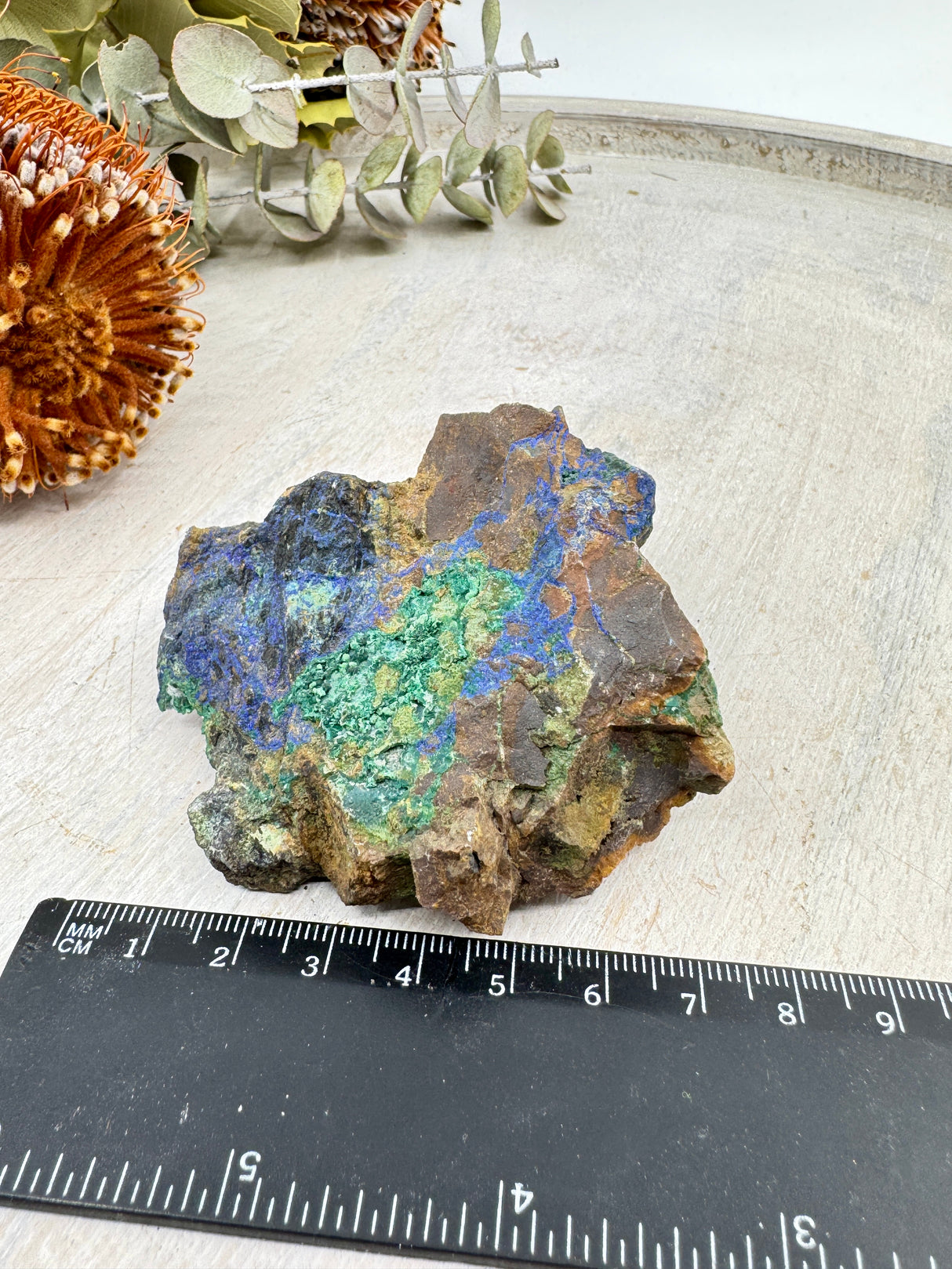 Azurite with Malachite Specimen – 180g (7.5x8x4cm) – Stone of Balance, Protection & Transformation