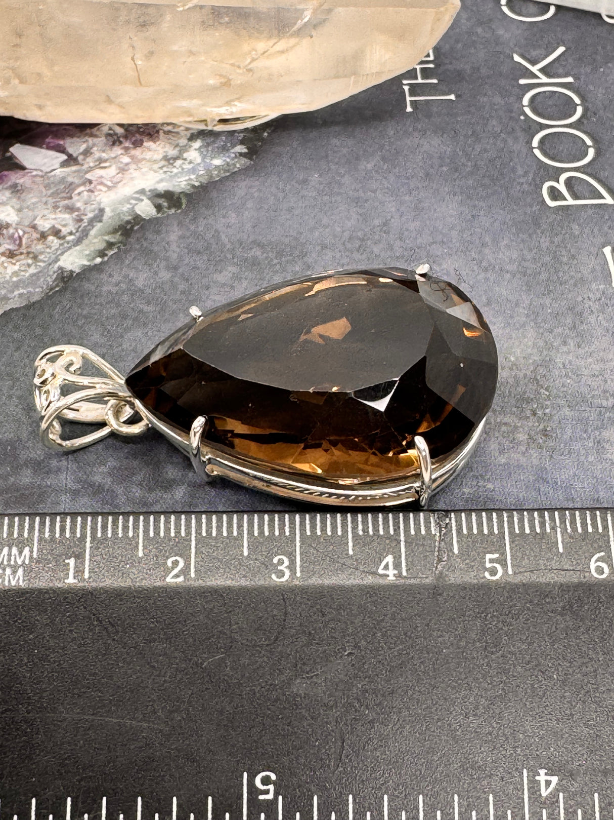 Smoky Quartz Large Silver Pendant - “My spirit is deeply grounded in the present moment”.
