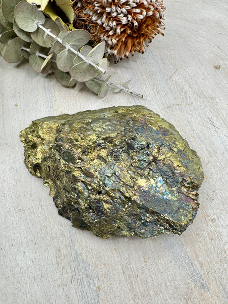 Chalcopyrite (Peacock Ore) Natural Chunk 421g (11cm) – Stone of Joy, Abundance & Transformation
