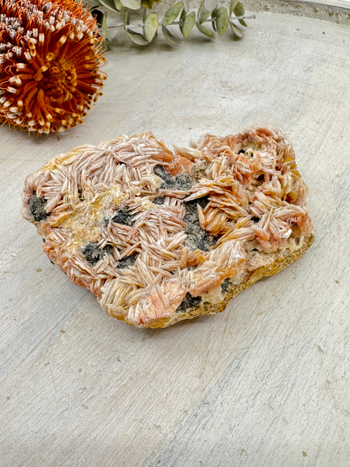 Barite Flower with Cerussite & Galena 