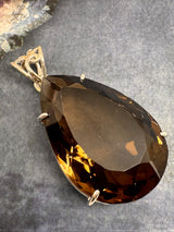 Smoky Quartz Large Silver Pendant - “My spirit is deeply grounded in the present moment”.