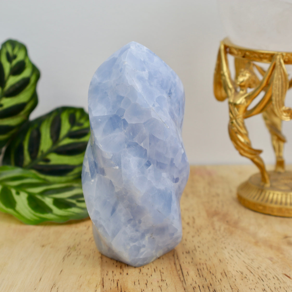Blue Calcite Flame – 606g Calm Communication Crystal