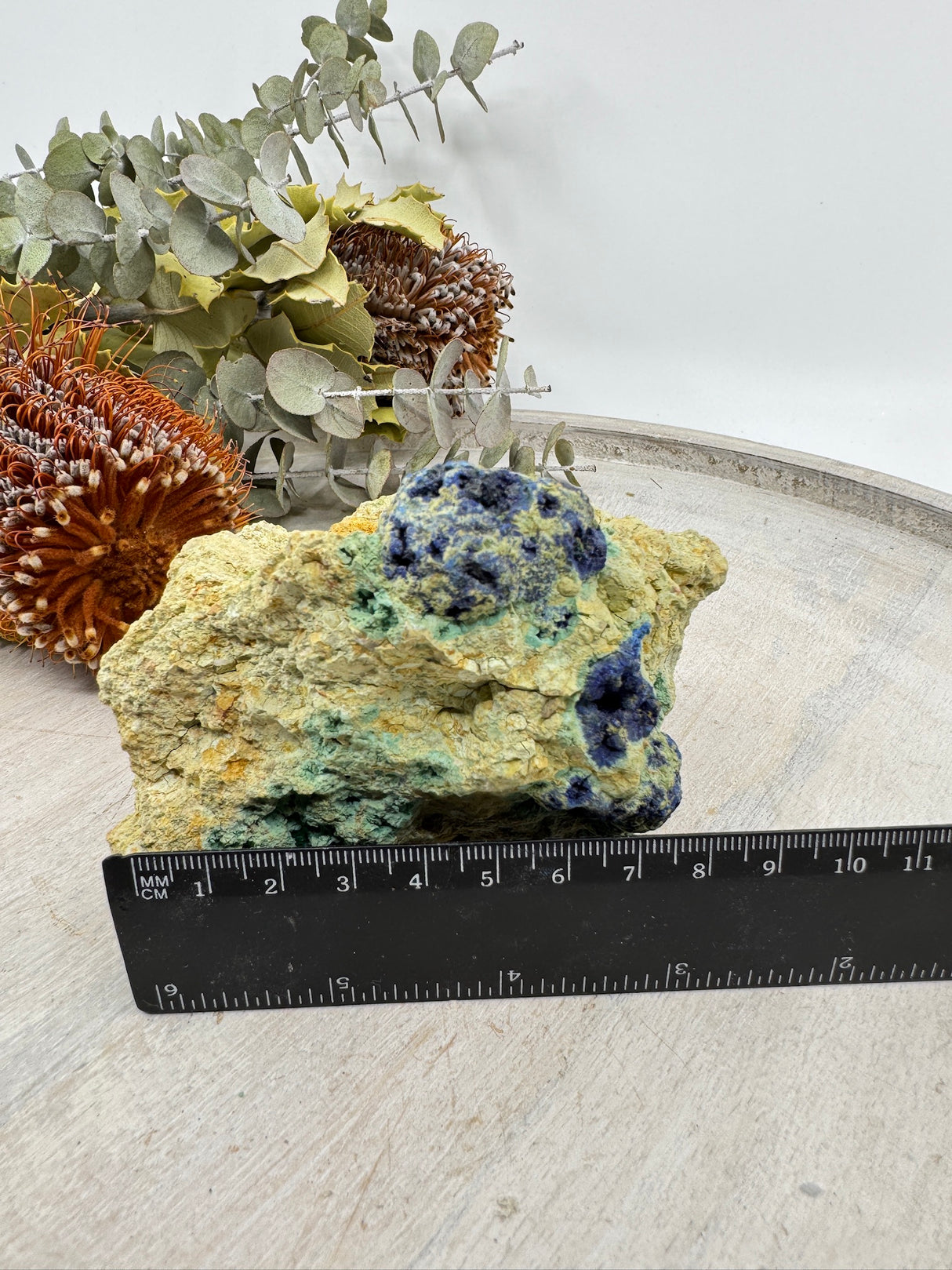 Azurite & Malachite on Dolomite Sandstone – Rare Australian Copper Mineral | 335g Collector’s Specimen