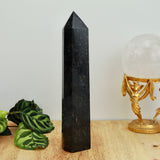 Arfvedsonite with Garnet Flash Tower 23cm 819g