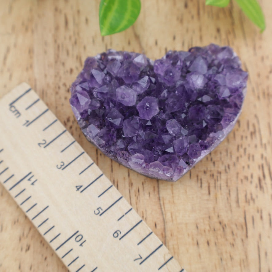 Amethyst Cluster Heart Crystal 6cm 62g – Natural Druzy Healing Stone
