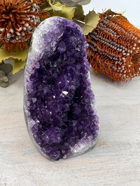 Natural Amethyst cluster, calming crystal of healing, wisdom and higher guidance.