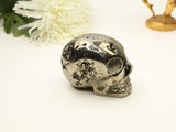 Pyrite Skull Carving #3 | 9cm | 1.326kg | Protection & Energy