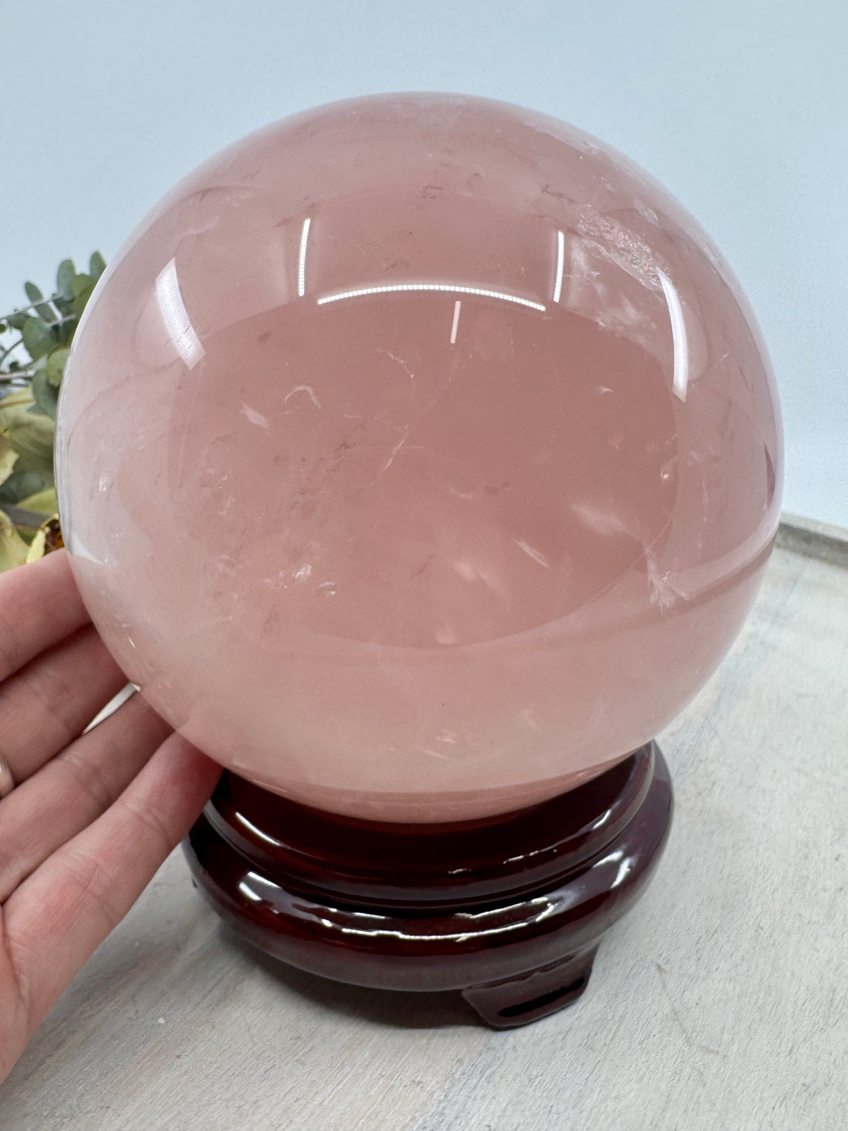 Rose Quartz Sphere 3.416kg (14cm) – Stone of Love, Healing & Divine Compassion