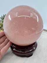 Rose Quartz Sphere 3.416kg (14cm) – Stone of Love, Healing & Divine Compassion