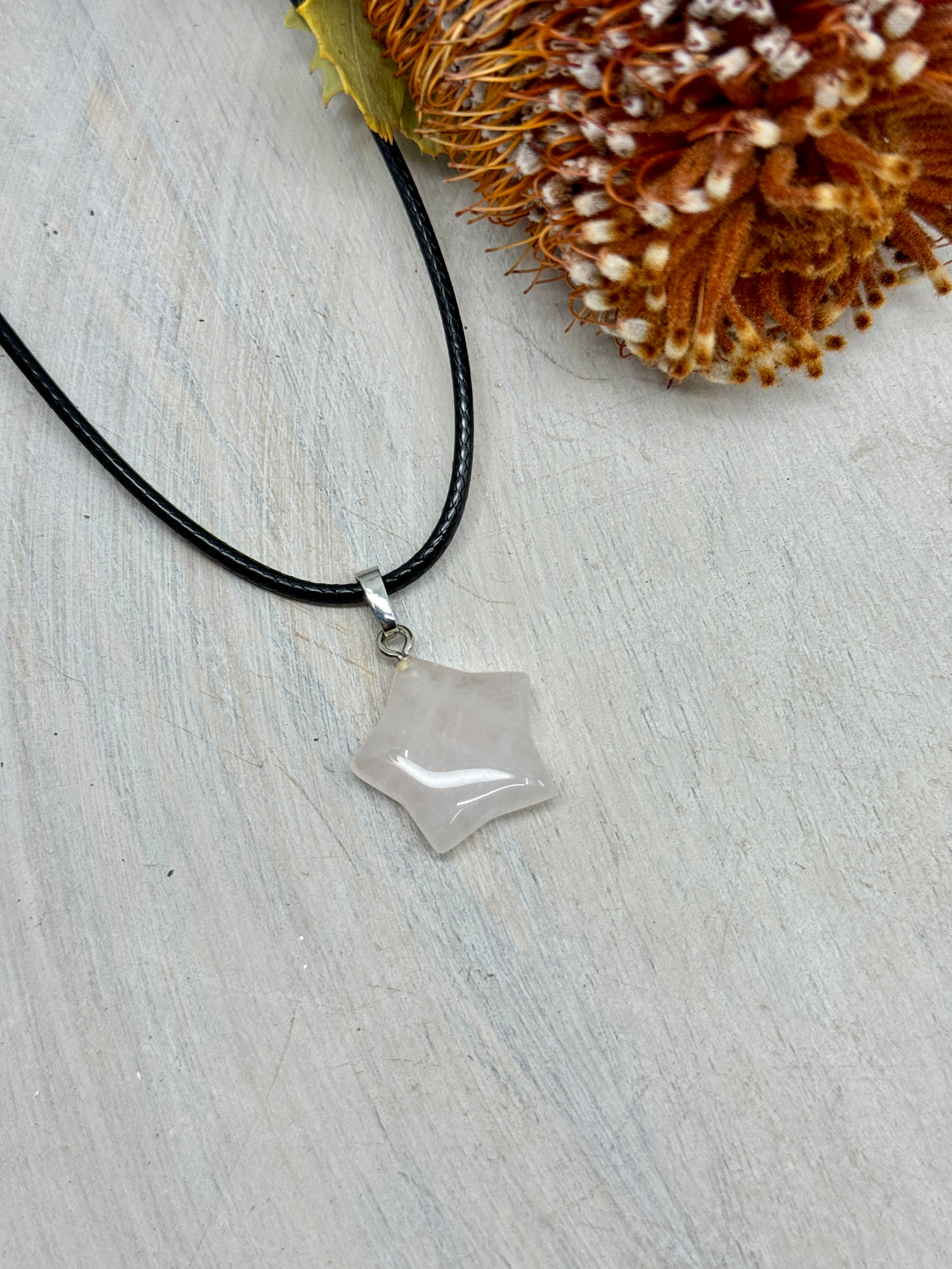 Rose Quartz Star Pendant - Stone of Love, Harmony & Emotional Healing