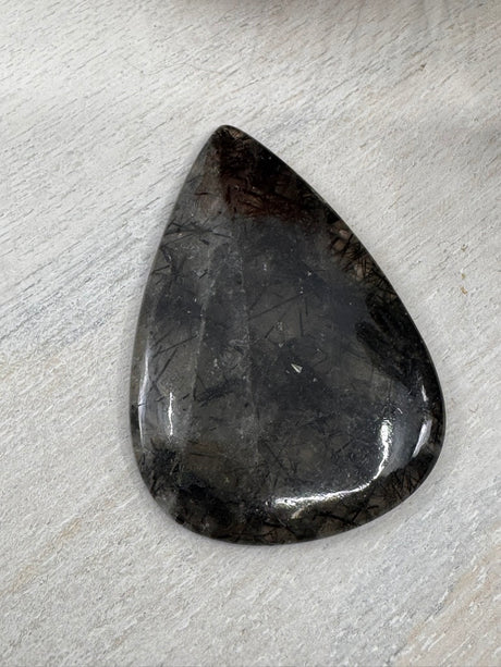 Tourmaline in Quartz Cabochon | Jewellery Making & Protection Stone