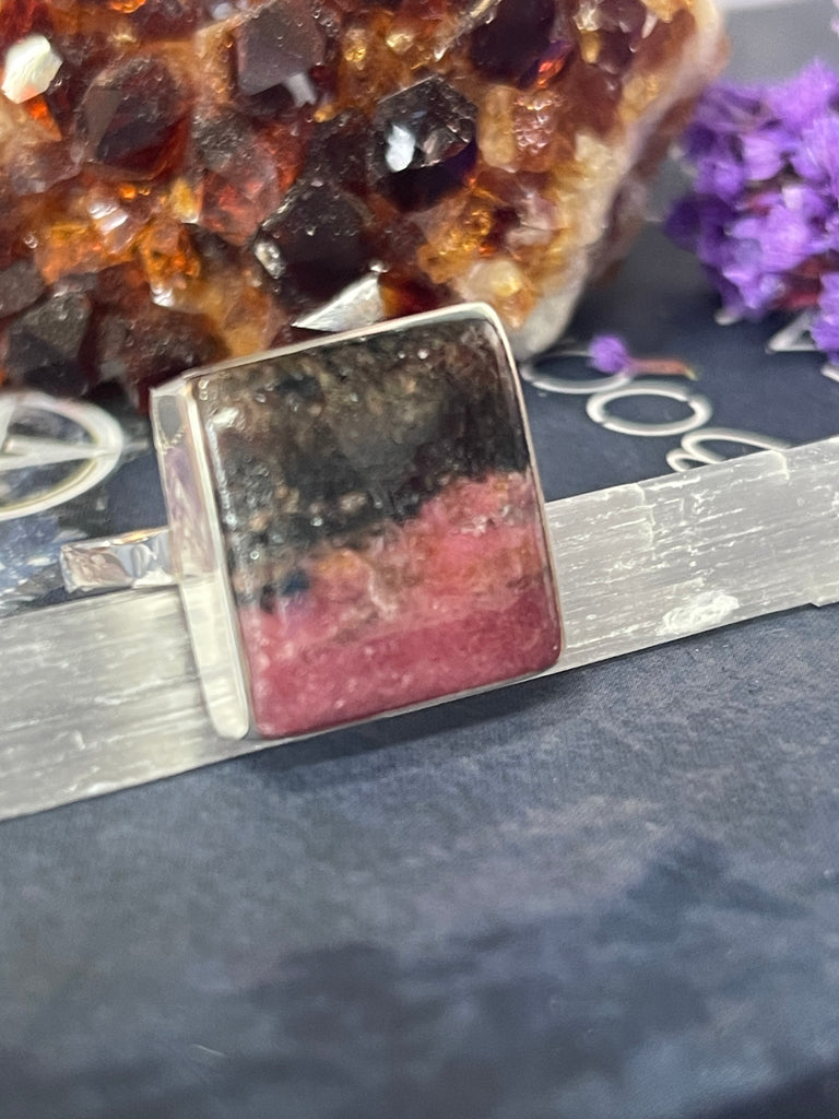 Rhodonite Silver Ring Size 10 #1 - “I am so thankful for all the blessings in my life”.