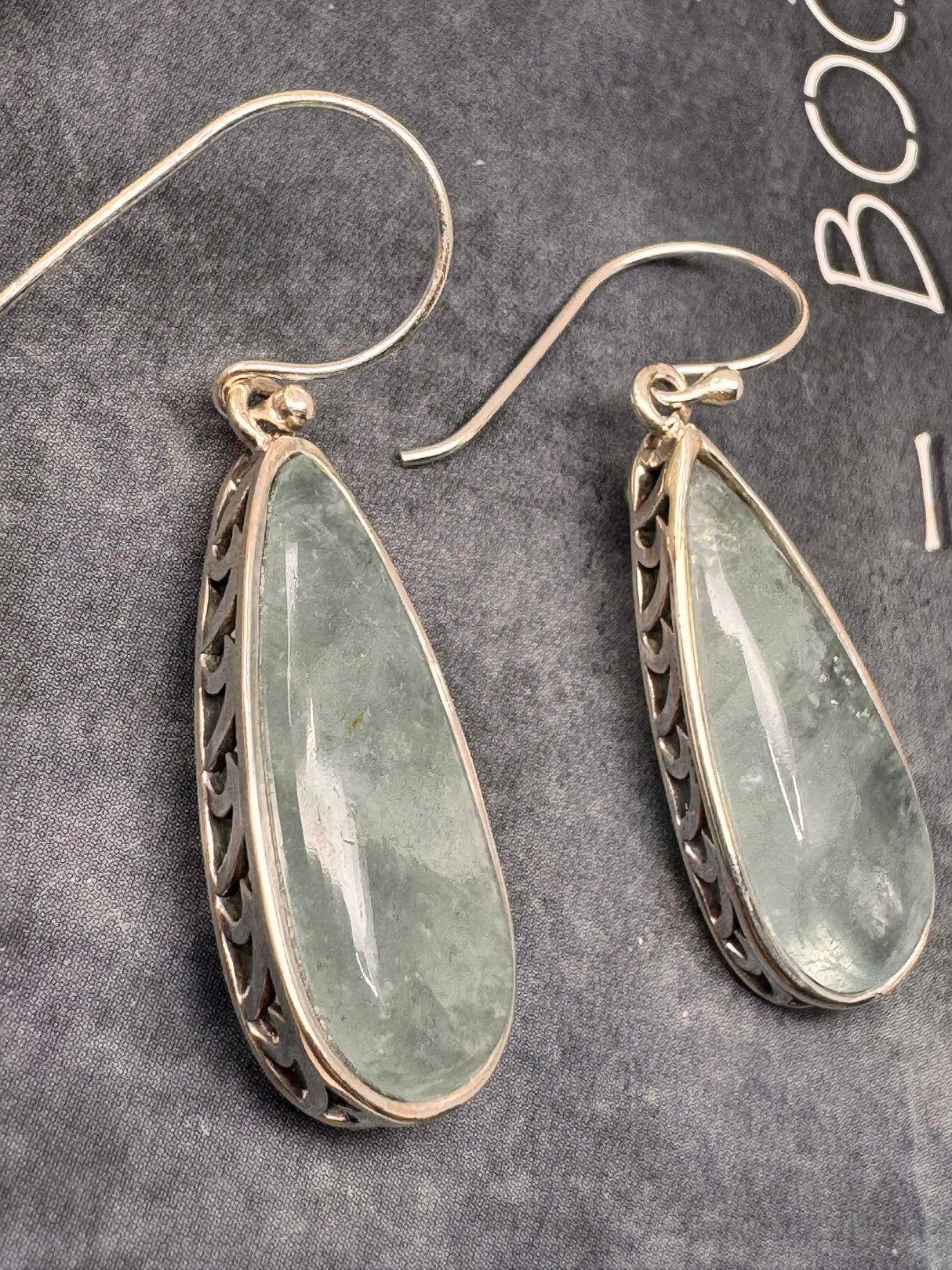 Aquamarine Silver Drop Earrings  - “I clearly and calmly express my most authentic truth”.