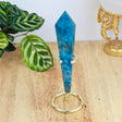 Blue Apatite Manifestation Wand on Gold Stand | Inspired By 3
