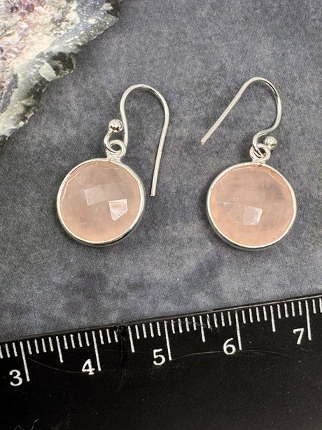 Rose Quartz Silver Drop Earring - “I radiate love, beauty, confidence and grace”.