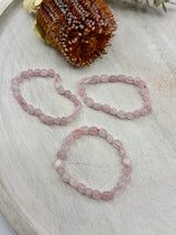 Rose Quartz stretch bracelet with nugget beads – 5.2–5.6cm inner diameter – pink crystal bracelet for love, compassion and emotional healing – Inspired By 3 Crystals Australia.