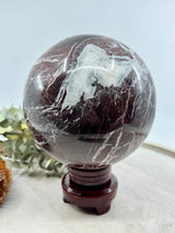 Red Onyx sphere 4.866kg 14cm – deep red crystal for strength, courage and vitality – Inspired By 3 Crystals Australia.