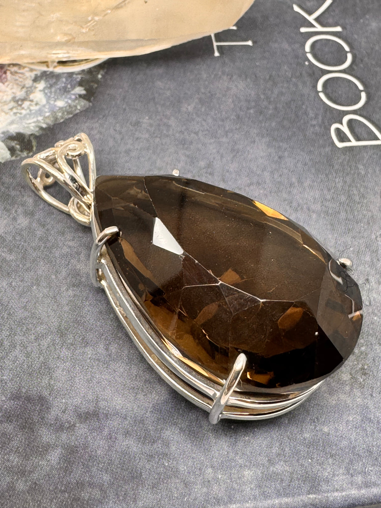 Smoky Quartz Large Silver Pendant - “My spirit is deeply grounded in the present moment”.