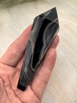 Banded Black Agate Wand - "I release all behaviours that no longer serve me."
