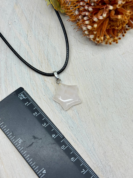 Rose Quartz Star Pendant - Stone of Love, Harmony & Emotional Healing