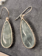 Aquamarine Silver Drop Earrings  - “I clearly and calmly express my most authentic truth”.