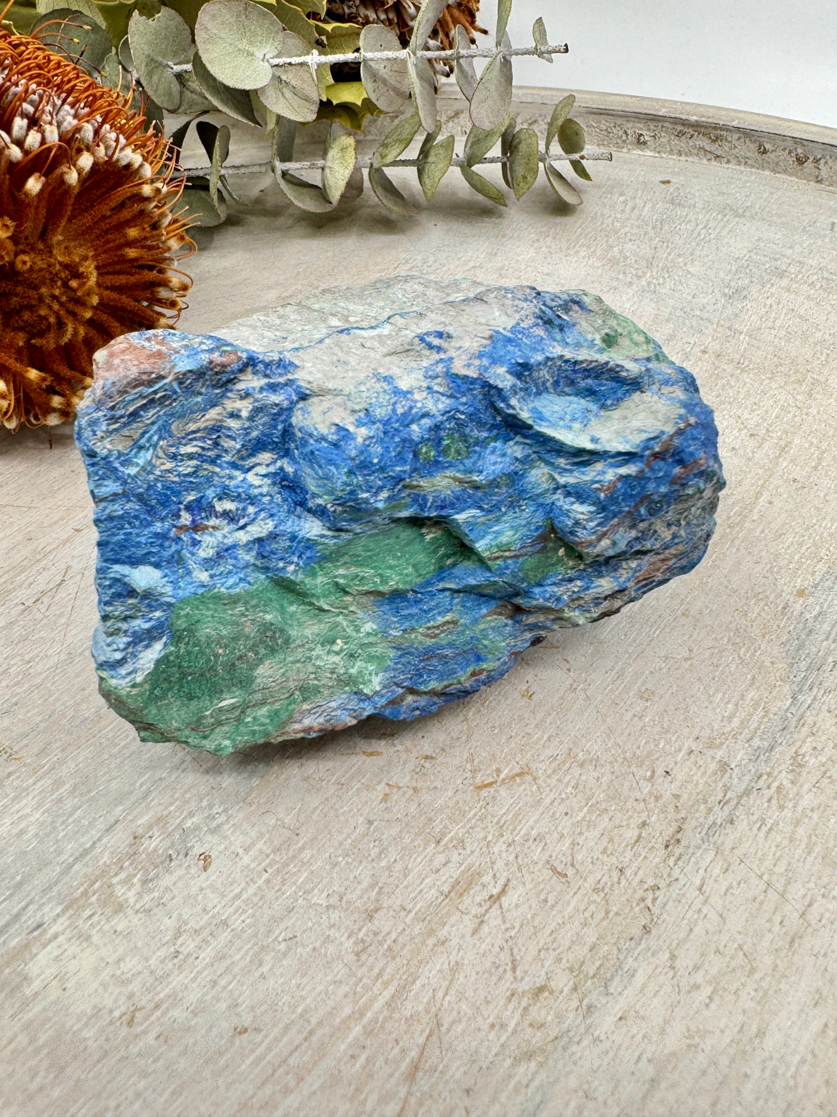 Azurite with Malachite specimen 437g 9x9x5cm – vivid blue and green crystal for emotional healing, insight and transformation – Inspired By 3 Crystals Australia.