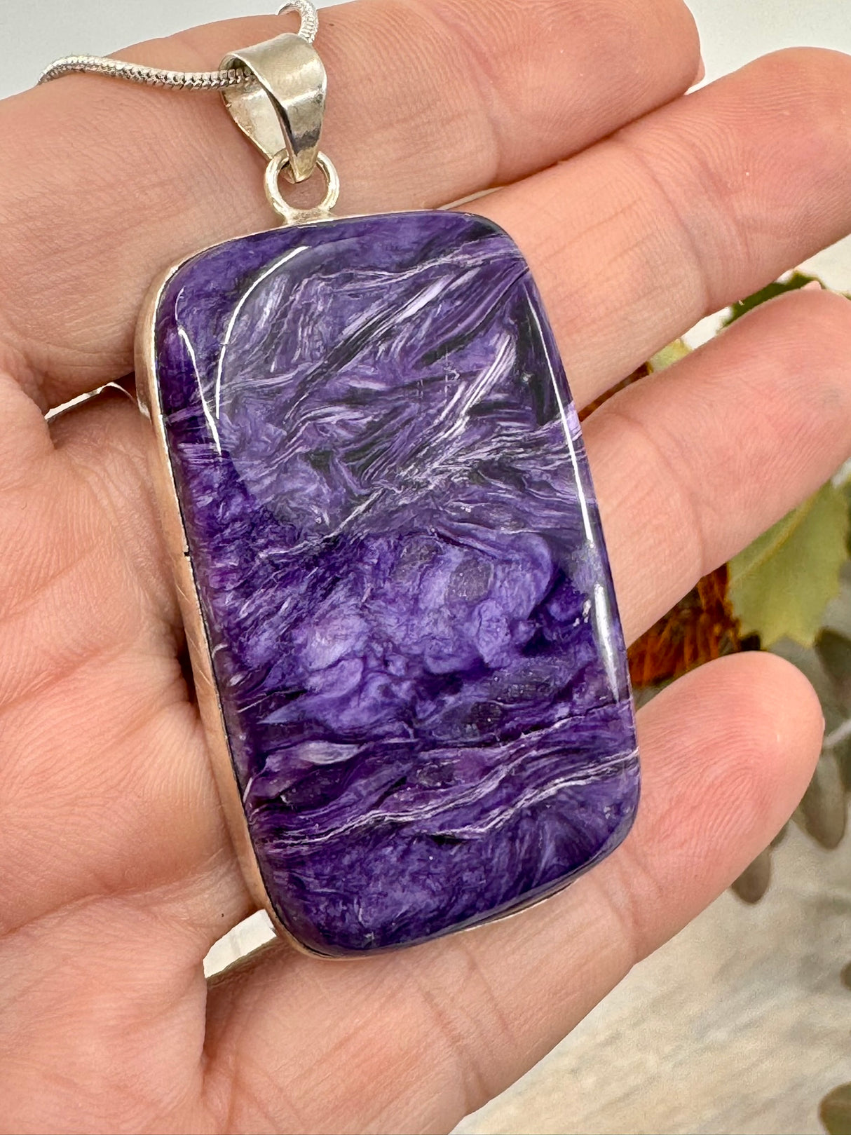 Extra Large Charoite Pendant | Rare Crystal of Transformation & Healing