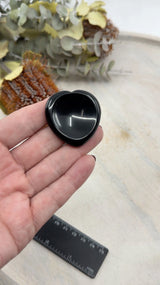 Black Obsidian Heart Worry Stone – Stone of Protection, Grounding & Emotional Release