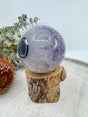 Banded Black Agate and Amethyst sphere 325 g 6 cm – rare two-tone crystal of grounding and spiritual harmony – Inspired By 3 Crystals Australia.