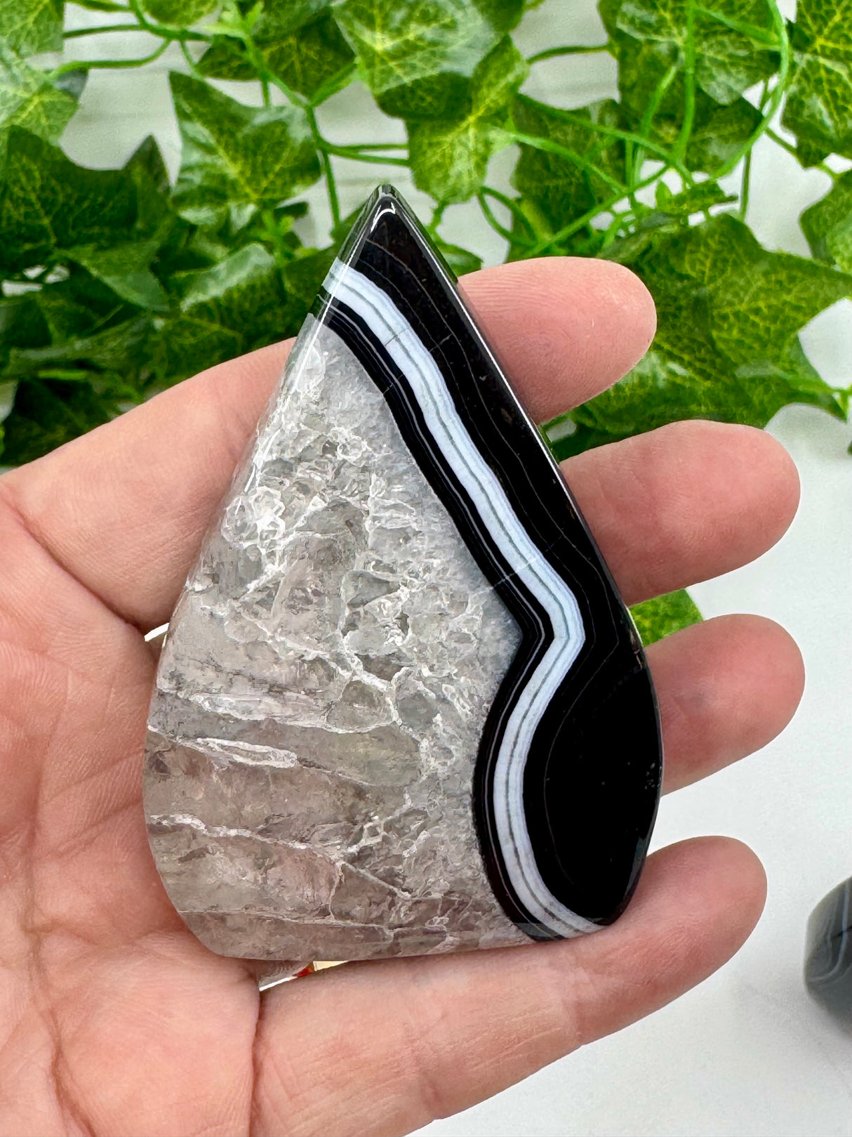 Banded Black Agate Flame