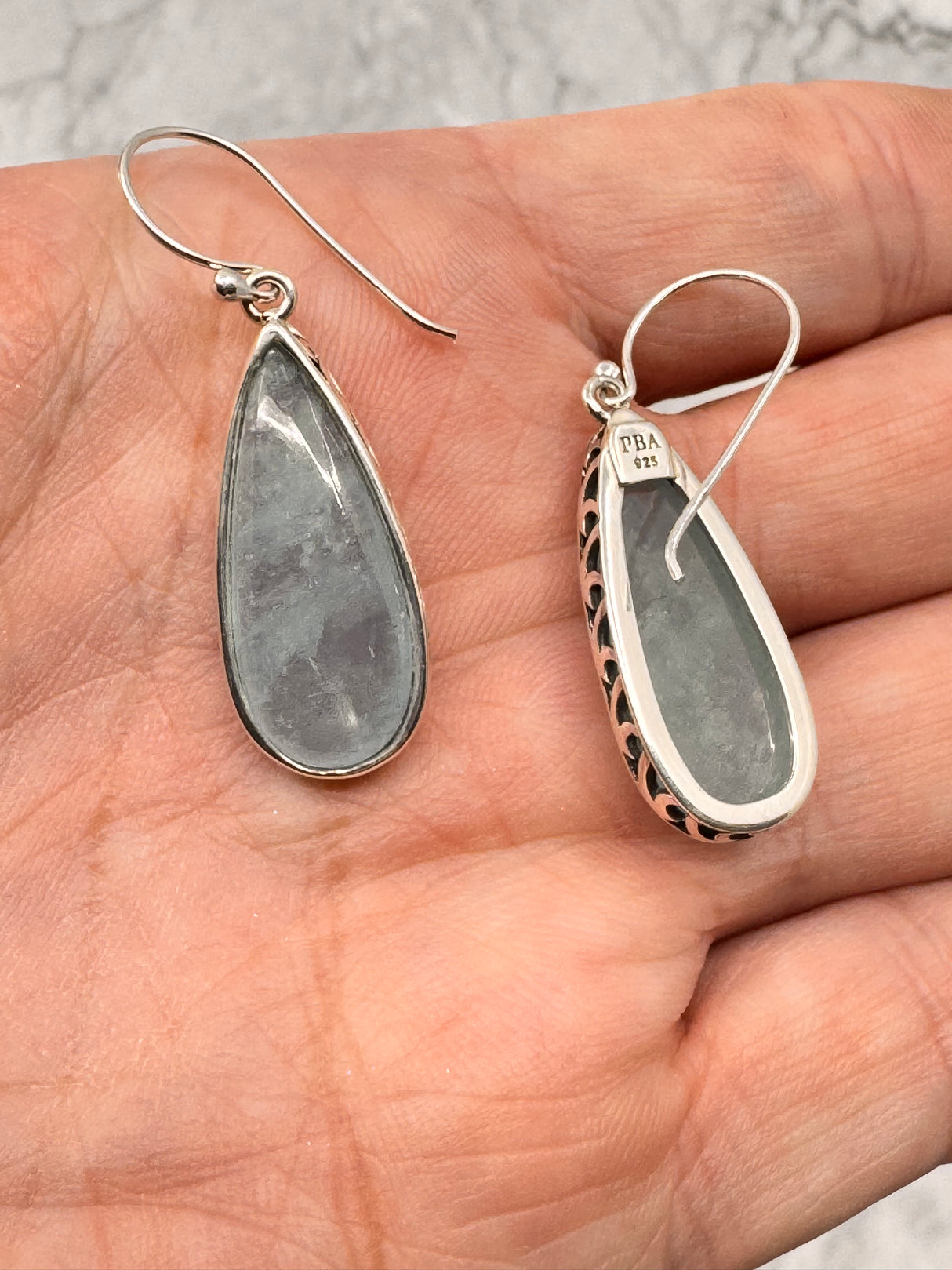 Aquamarine Silver Drop Earrings  - “I clearly and calmly express my most authentic truth”.