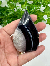 Banded Black Agate Flame