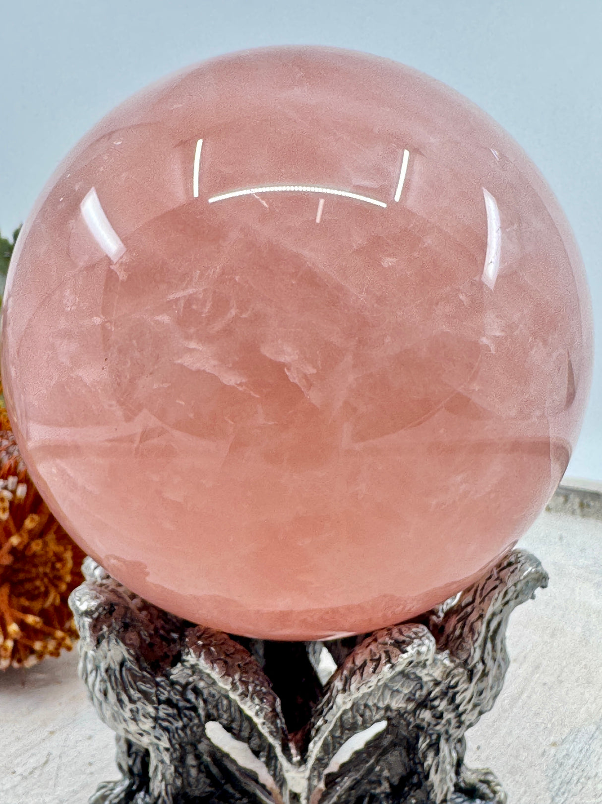 Rose Quartz Sphere 1.815kg (11cm) – Stone of Love, Healing & Compassion