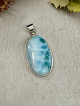 Larimar Pendant #4 – 10.22g (4.6x2.2cm) – .925 Silver – Stone of Peace, Feminine Strength & Emotional Clarity