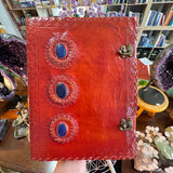 Agate Protection Leather Journal | 33cm | Handmade Paper | Grounding & Strength