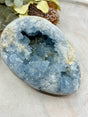 Celestite egg 2.4kg 18cm – sky-blue crystal symbol of angelic peace, calm and divine connection – Inspired By 3 Crystals Australia.