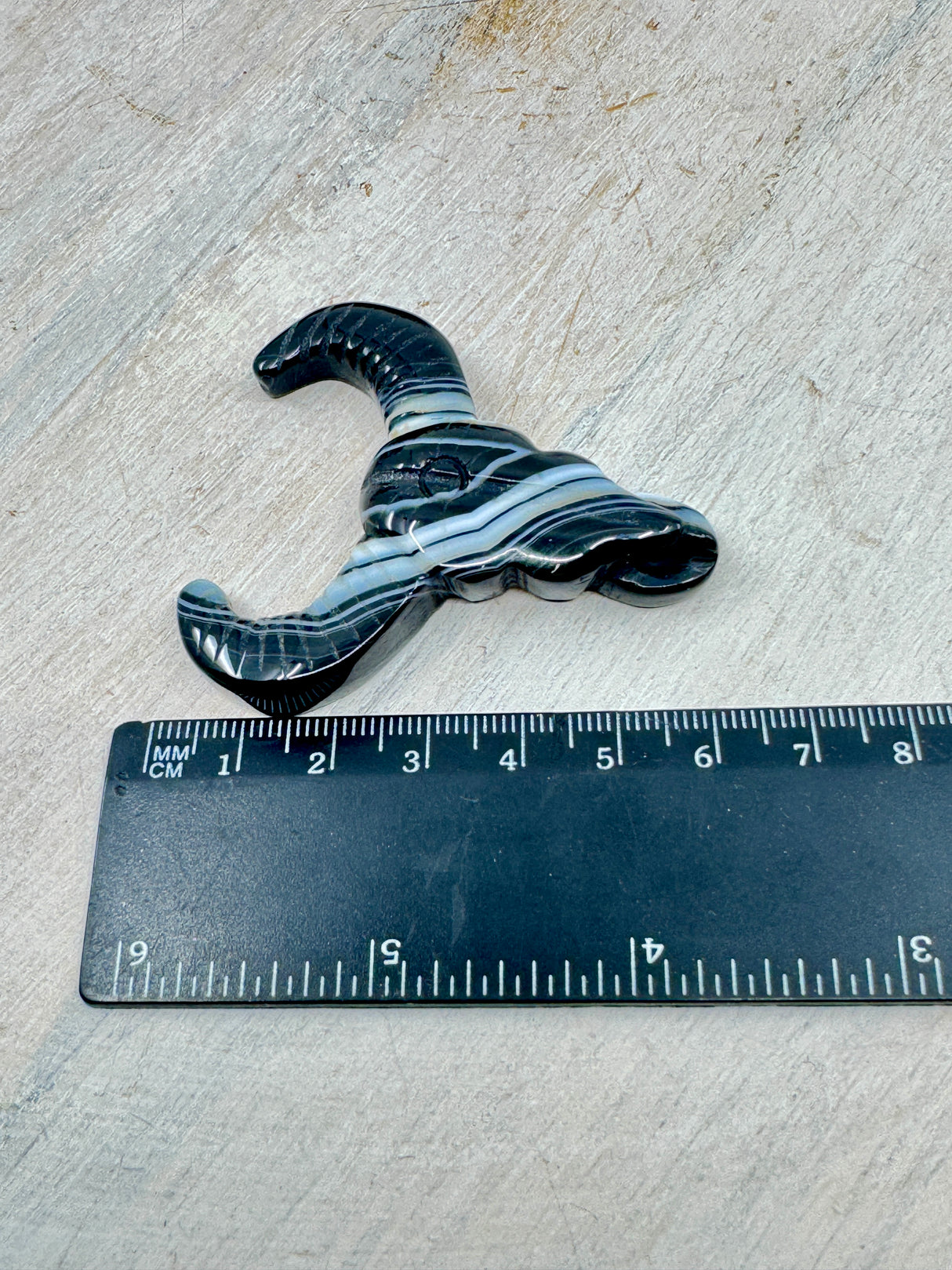 Black Banded Agate Ox Carving – Stone of Strength, Protection & Grounded Power
